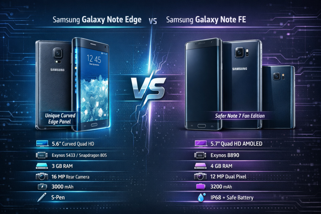 Samsung Galaxy Note Edge vs Galaxy Note FE 